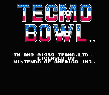 Tecmo Bowl (USA) (Beta) screen shot title